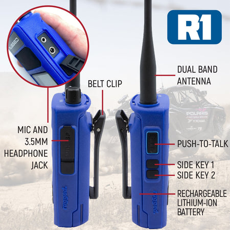 Rugged Radios RACE SERIES Complete Moto Kit /w OFFROAD Cables & R1 Radio MC-RACE-R1