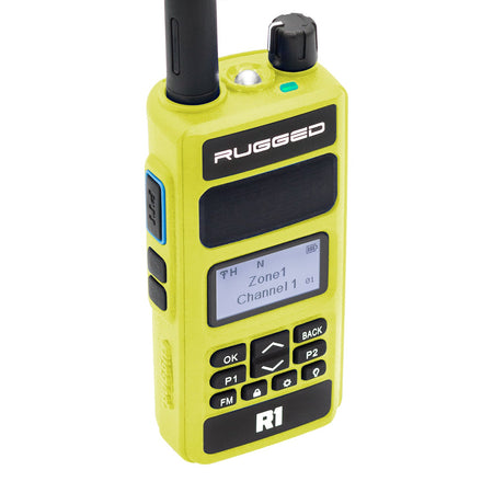 Rugged Radios R1 Business Band Two Way Handheld Radio - Digital & Analog - Safety Yellow R1-HV