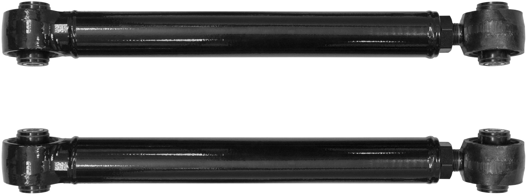 Rancho Rear Lower Trailing Arms - Tubular - Adjustable - Polyurethane Bushings - Black - Ford Midsize SUV 2021-23 (Pair)