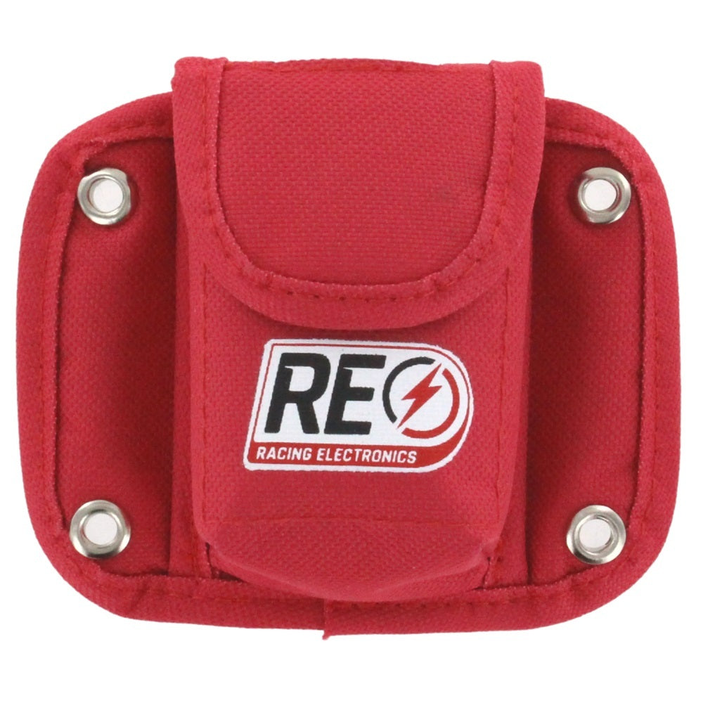 Racing Electronics Receiver Storage Pouch - Wire Tie Mount - Nylon - Red - Racing Electronics Receivers
