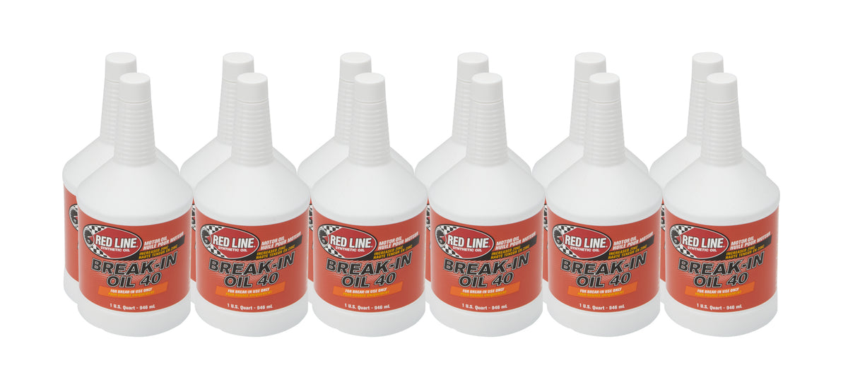 Red Line Break-In Oil 40 High Zinc 40W Motor Oil - 1 Qt Bottle (Case of 12)