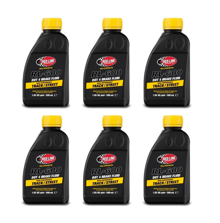 Red Line RL-600 DOT 4 Brake Fluid - 16.9 oz (Case of 6)