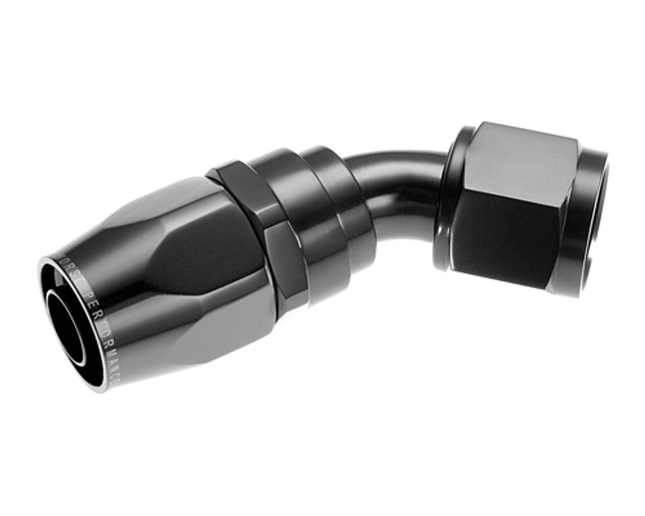 Redhorse Performance 1045 Series 6 AN Hose to 6 AN Female 45 Degree Swivel Hose End - Black