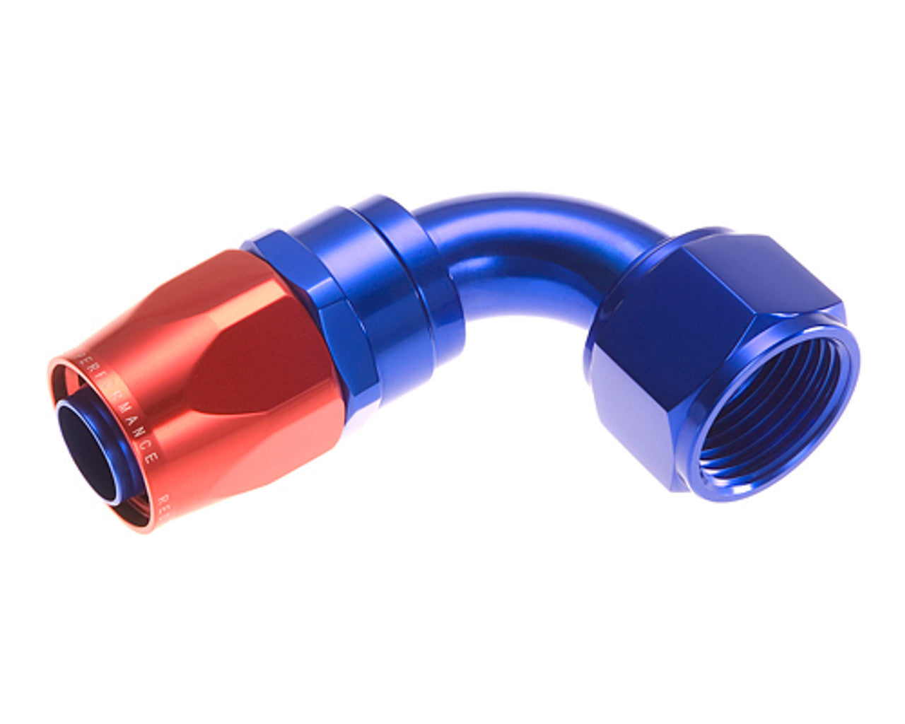 Redhorse Performance 1090 Series 16 AN Hose to 16 AN Female 90 Degree Swivel Hose End - Blue / Red