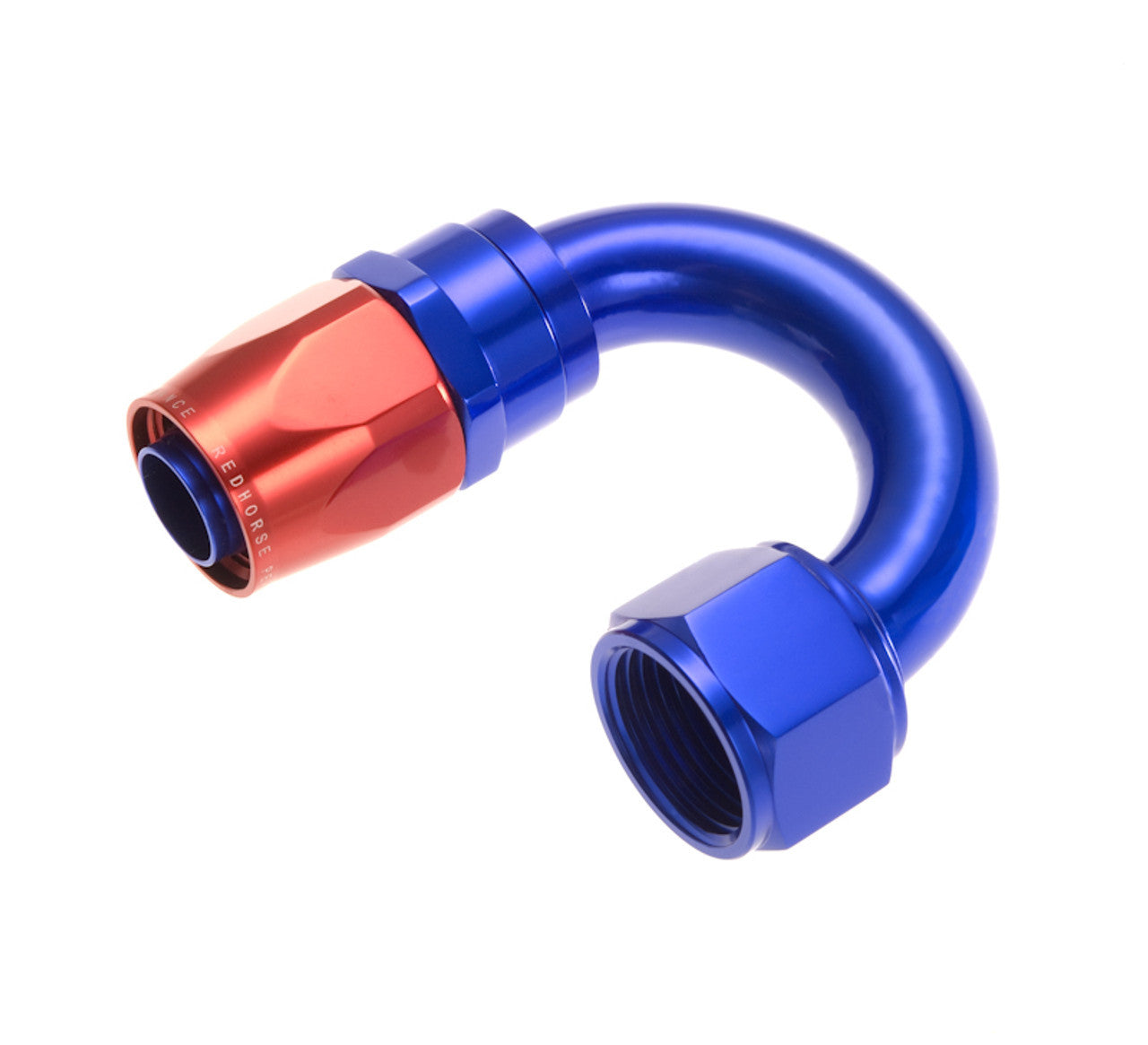 Redhorse Performance 1180 Series 10 AN Hose to 10 AN Female 180 Degree Swivel Hose End - Blue / Red