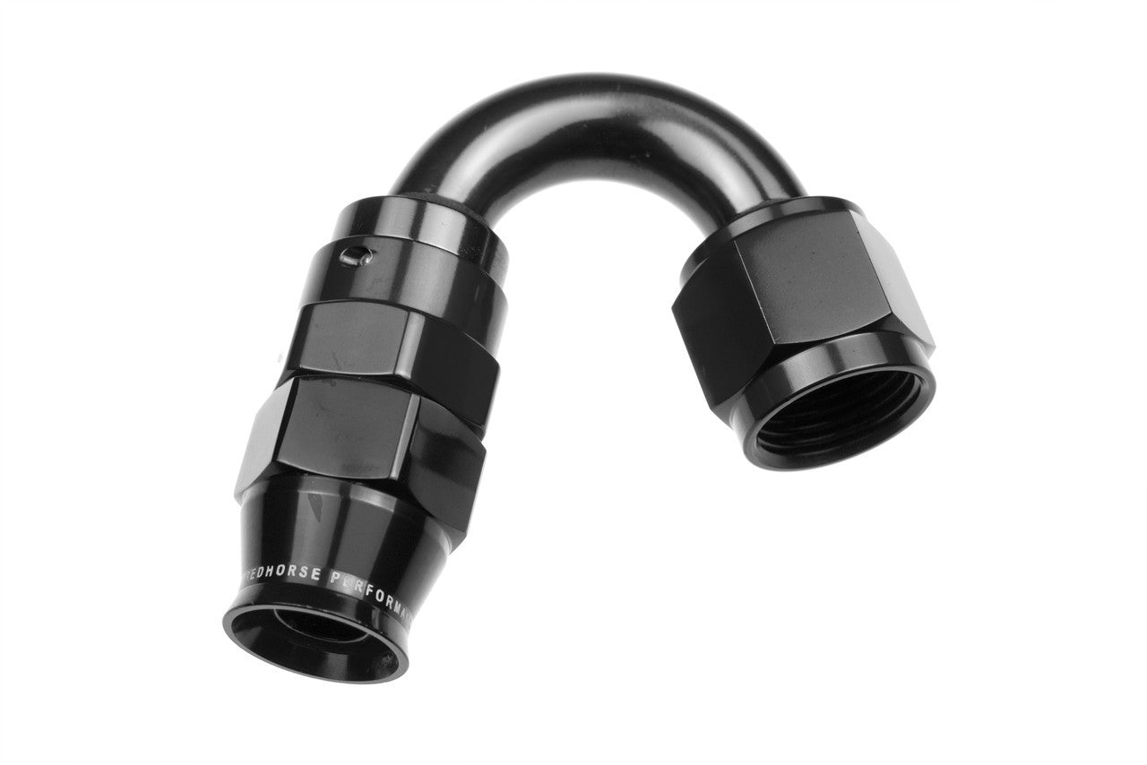 Redhorse Performance 1250 Series 6 AN PTFE Hose to 6 AN Female 150 Degree Swivel Hose End - Black