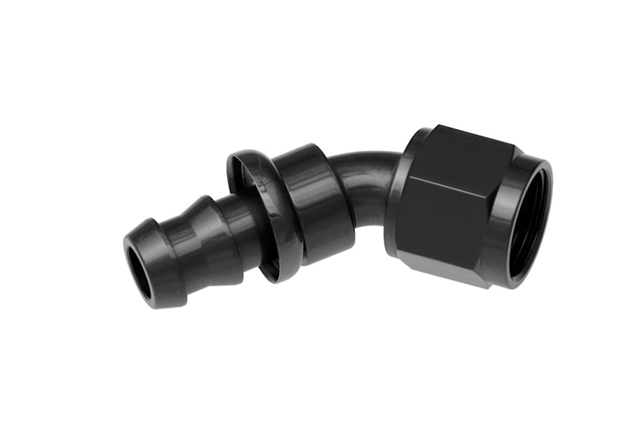 Redhorse Performance 2045 Series 6 AN Hose to 6 AN Female 45 Degree Hose End - Black