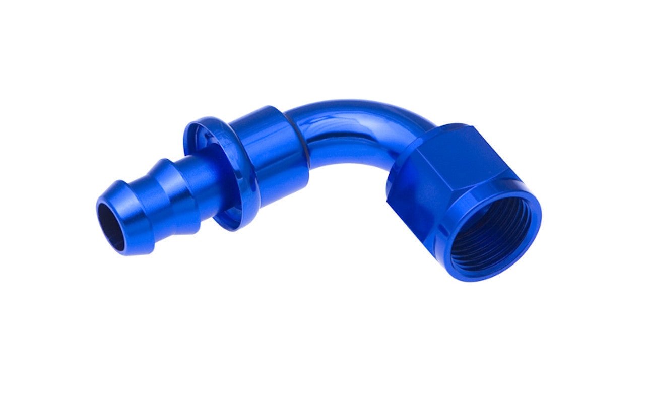 Redhorse Performance 2090 Series 12 AN Hose to 12 AN Female 90 Degree Hose End - Blue / Red