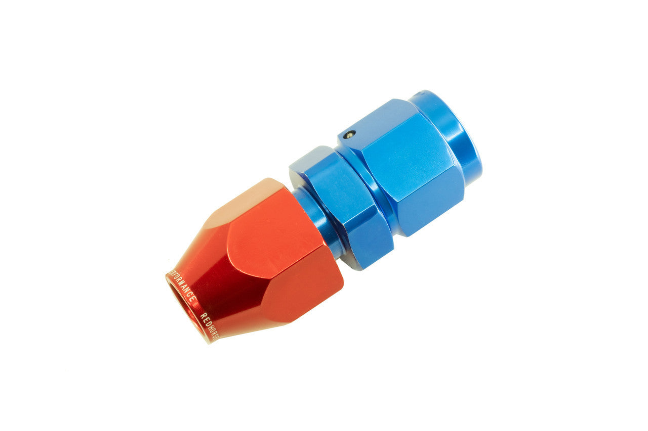 Redhorse Performance 3000 Series 8 AN Female to 1/2 in Compression Fitting Straight Hard Line Adapter - Blue / Red