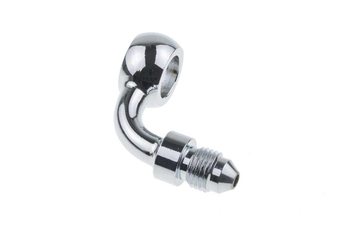 Redhorse Performance 3200 Series 3 AN Male to 10 mm Banjo 90 Degree Steel Brake Adapter Banjo - Nickel