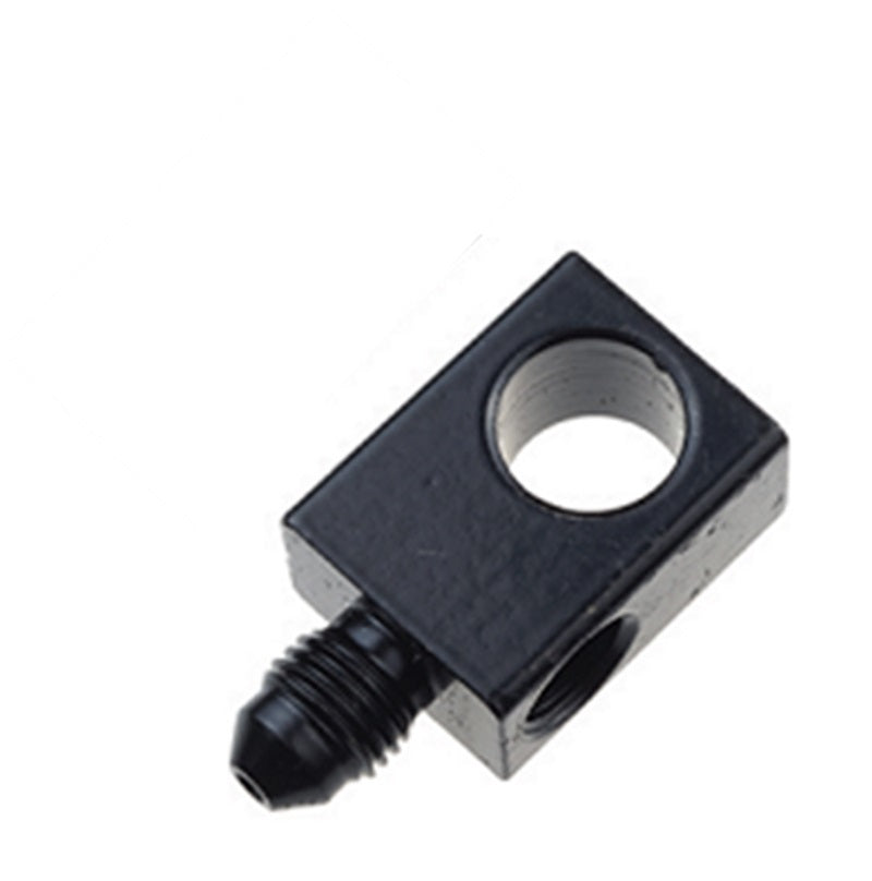 Redhorse Performance 342 Series 3 AN Male x 3/8-24 in Inverted Flare Female x 3/8-24 in Inverted Flare Female Steel Adapter Tee - Black