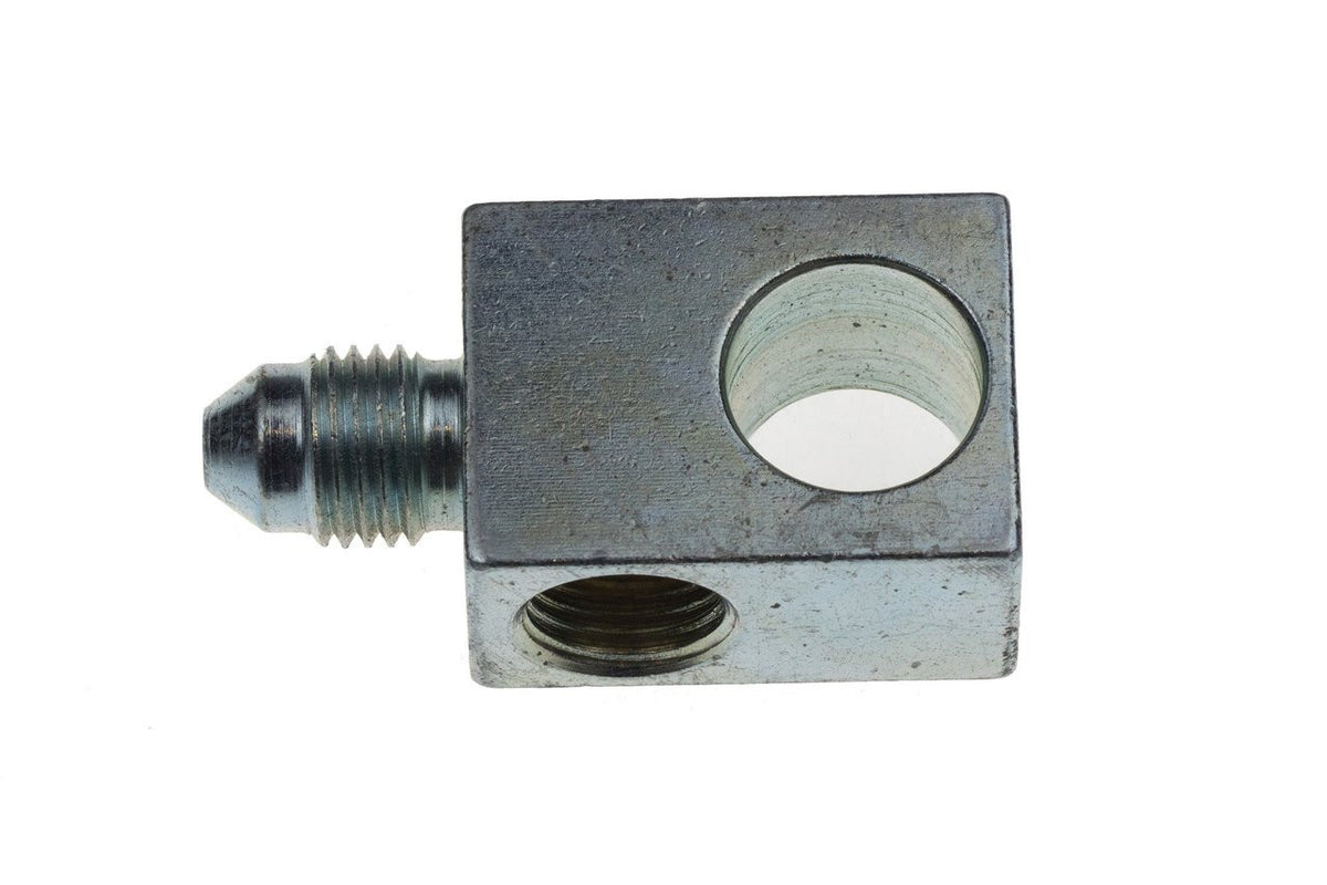 Redhorse Performance 342 Series 3 AN Male x 3/8-24 in Inverted Flare Female x 3/8-24 in Inverted Flare Female Steel Adapter Tee - Nickel