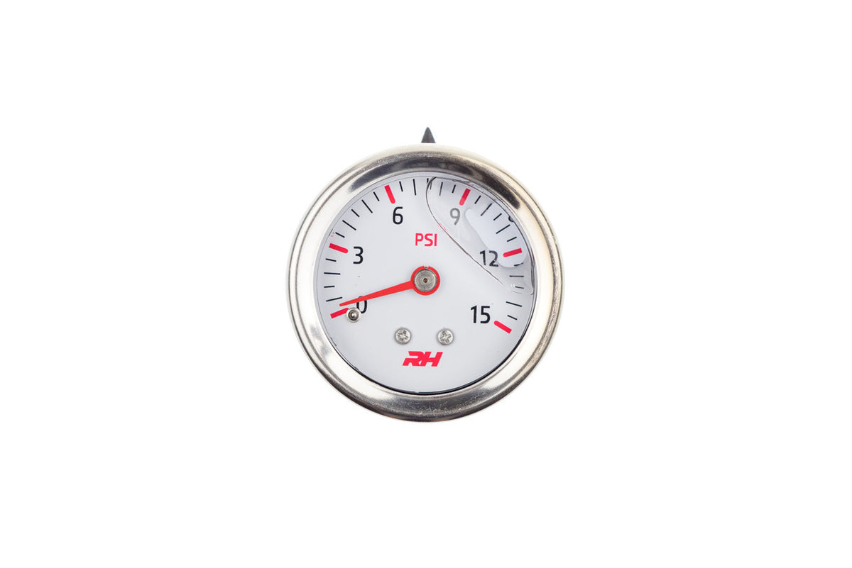 Redhorse Performance 5001 Series Fuel Pressure Gauge - 0-15 psi - Full Sweep - White Face