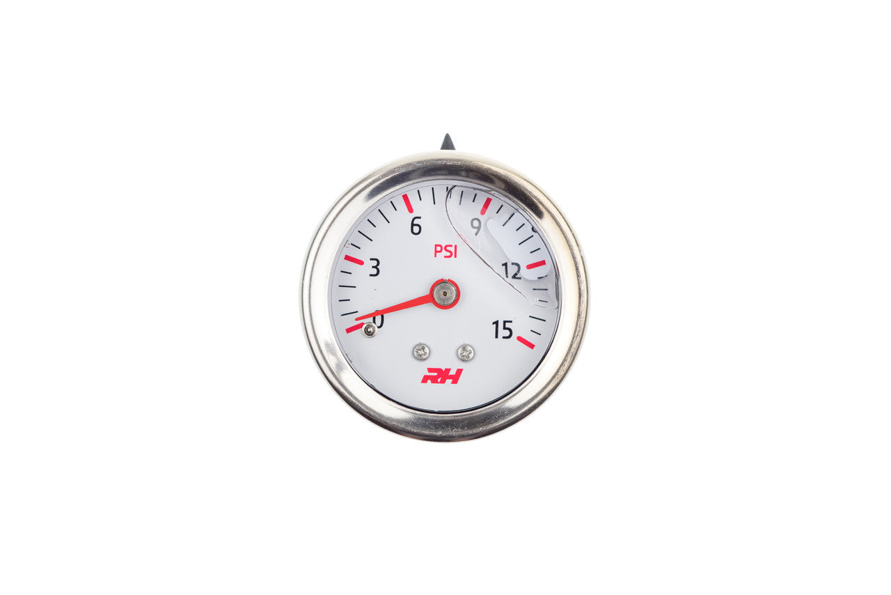 Redhorse Performance 5001 Series Fuel Pressure Gauge - 0-15 psi - Full Sweep - White Face