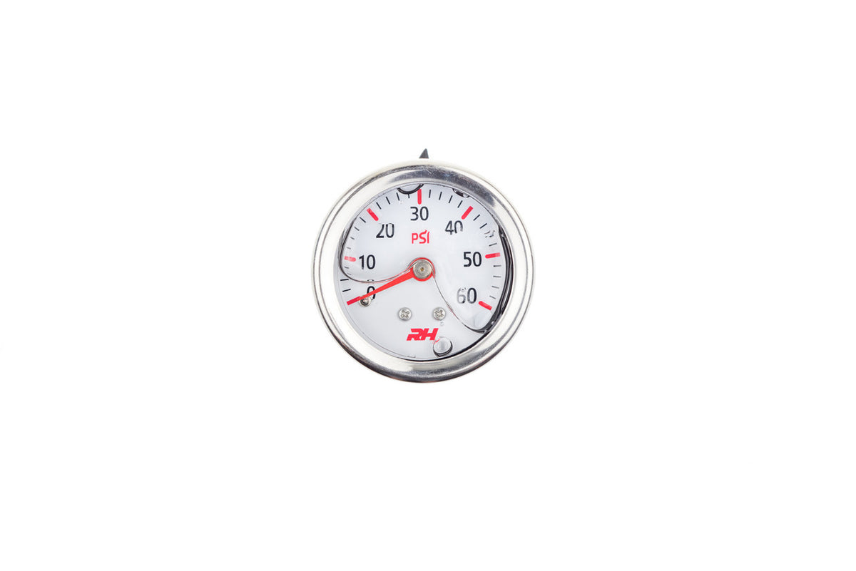 Redhorse Performance 5001 Series Fuel Pressure Gauge - 0-60 psi - Full Sweep - White Face