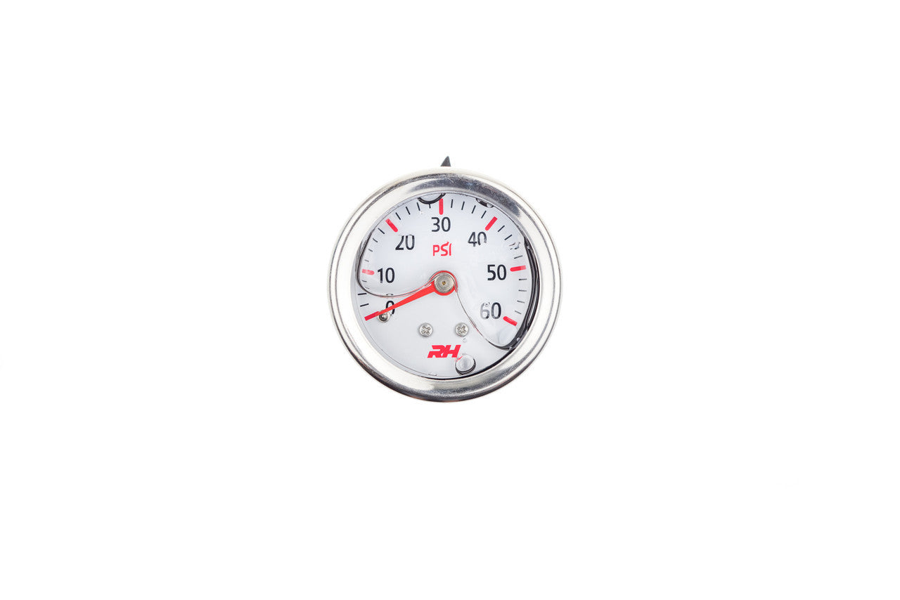 Redhorse Performance 5001 Series Fuel Pressure Gauge - 0-60 psi - Full Sweep - White Face