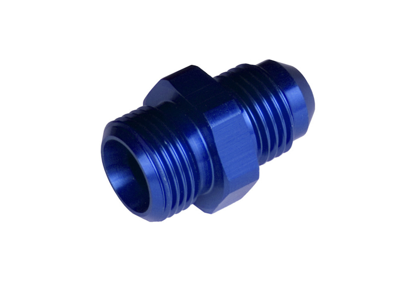 Redhorse Performance 5000 Series 6 AN Male to 5/8-20 in Inverted Flare Male Straight Carburetor Adapter - Blue