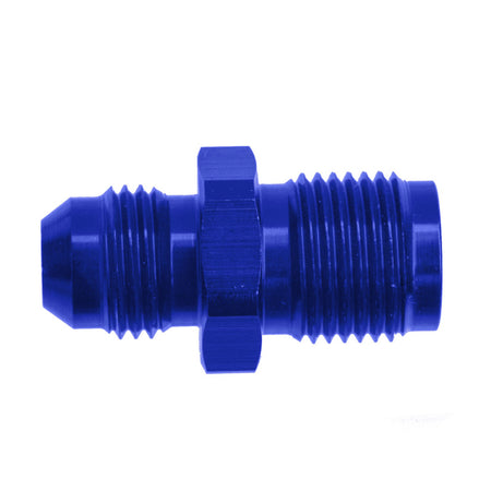 Redhorse Performance 5060 Series 6 AN Male to 5/8-18 in Inverted Flare Male Straight Carburetor Adapter - Blue