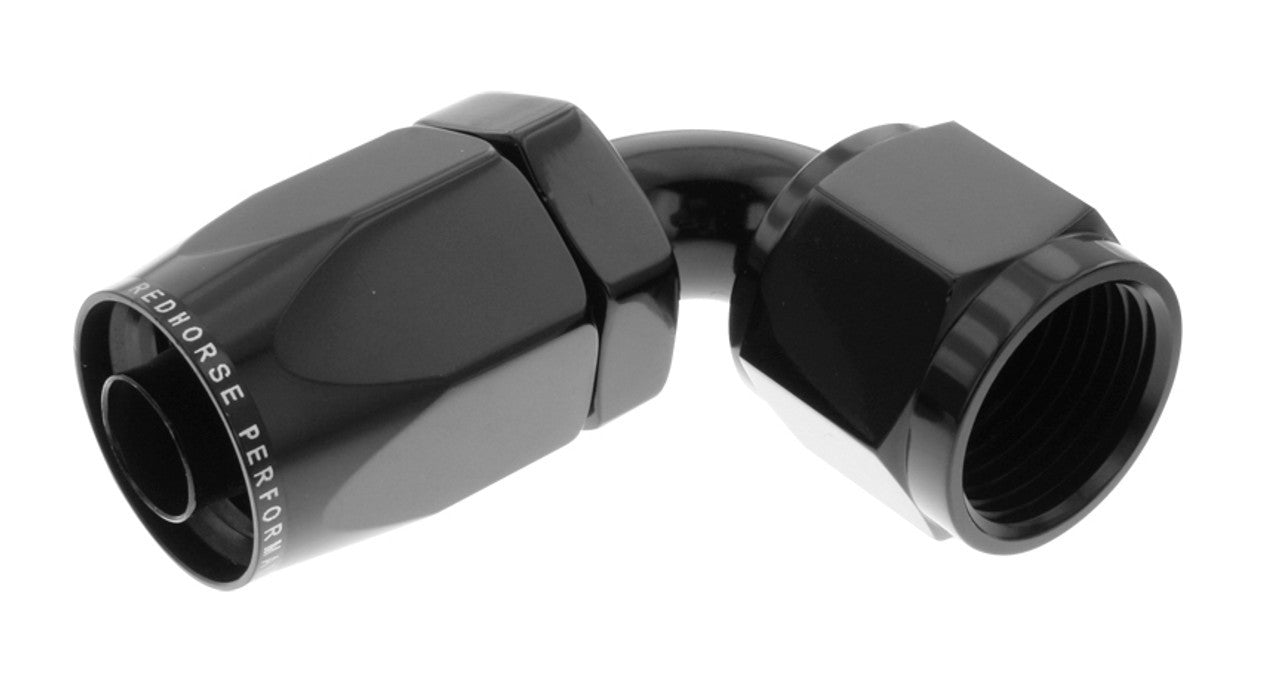 Redhorse Performance 6090 Series 90 Degree Hose End - 12 AN Hose to 12 AN Female - Black