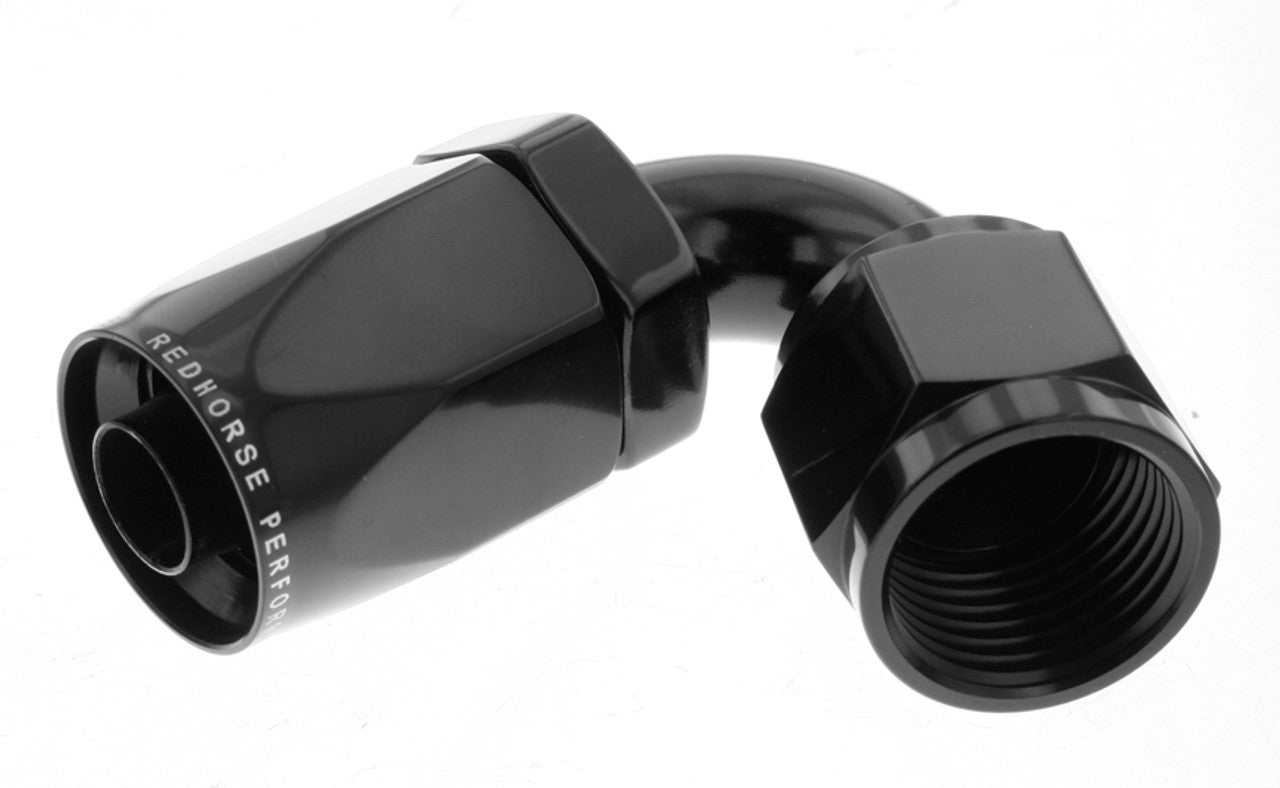 Redhorse Performance 6120 Series 120 Degree Hose End - 4 AN Hose to 4 AN Female - Black