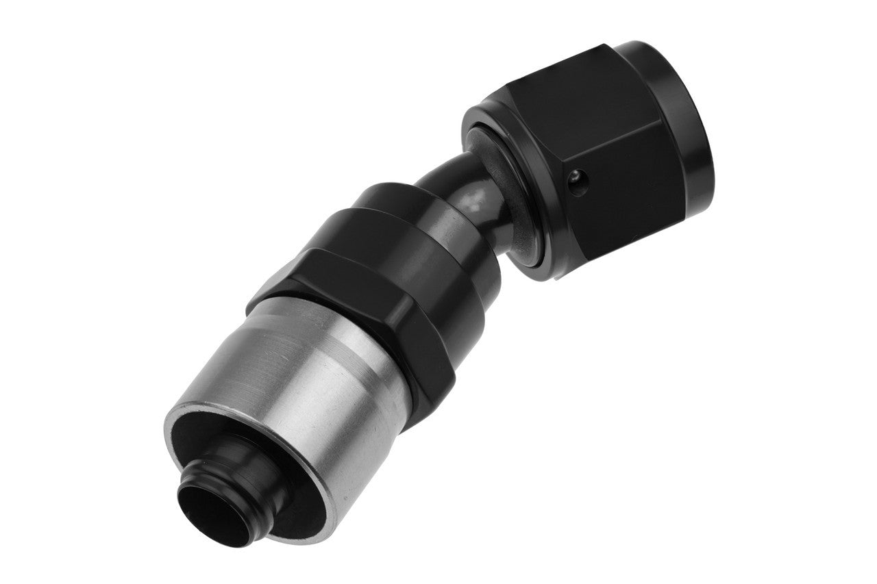 Redhorse Performance 7030 Series 30 Degree Hose End - 6 AN Hose to 6 AN Female - Black / Clear