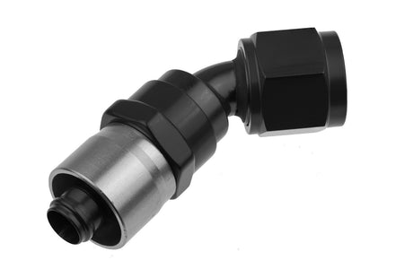 Redhorse Performance 7045 Series 45 Degree Hose End - 6 AN Hose to 6 AN Female - Black / Clear