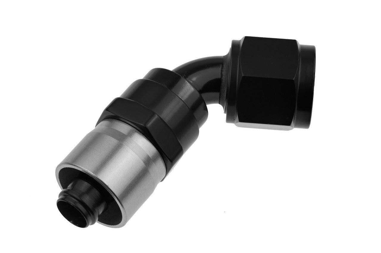 Redhorse Performance 7060 Series 60 Degree Hose End - 6 AN Hose to 6 AN Female - Black / Clear