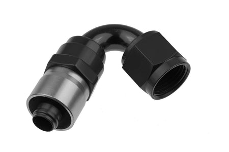 Redhorse Performance 7120 Series 120 Degree Hose End - 6 AN Hose to 6 AN Female - Black / Clear
