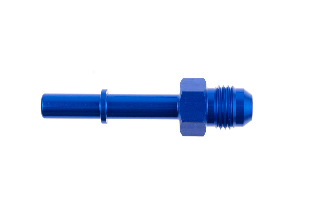 Redhorse Performance 811 Series 6 AN Male to 5/16 in Hose Barb Straight Quick Disconnect Fitting - Blue 
