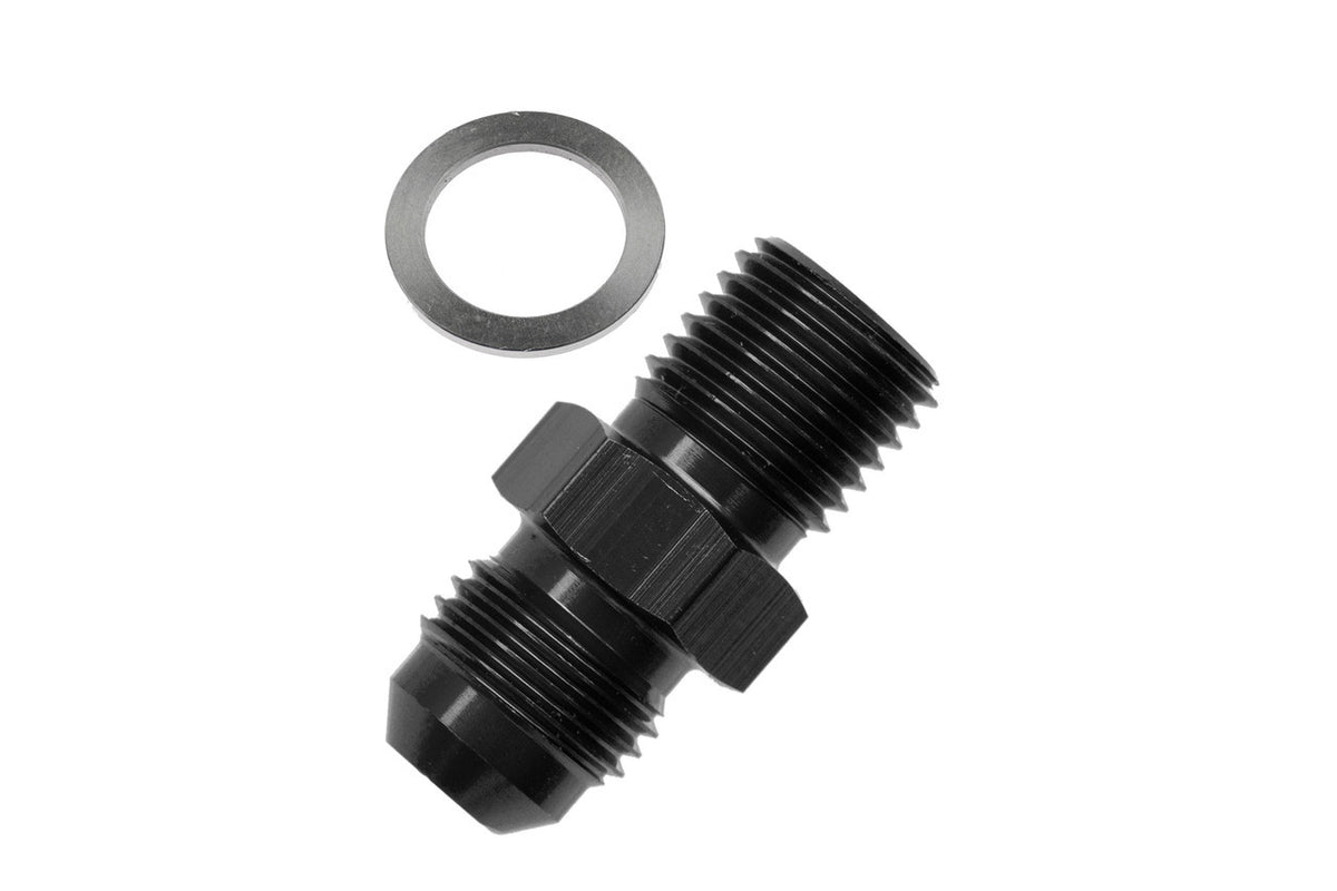 Redhorse Performance 8161 Series 6 AN Male to 10 mm x 1.0 Inverted Flare Male Straight Fitting - Black