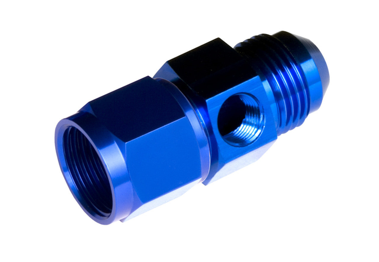 Redhorse Performance 9190 Series 6 AN Male to 6 AN Female Straight Fitting w 1/8 NPT Female Port - Blue
