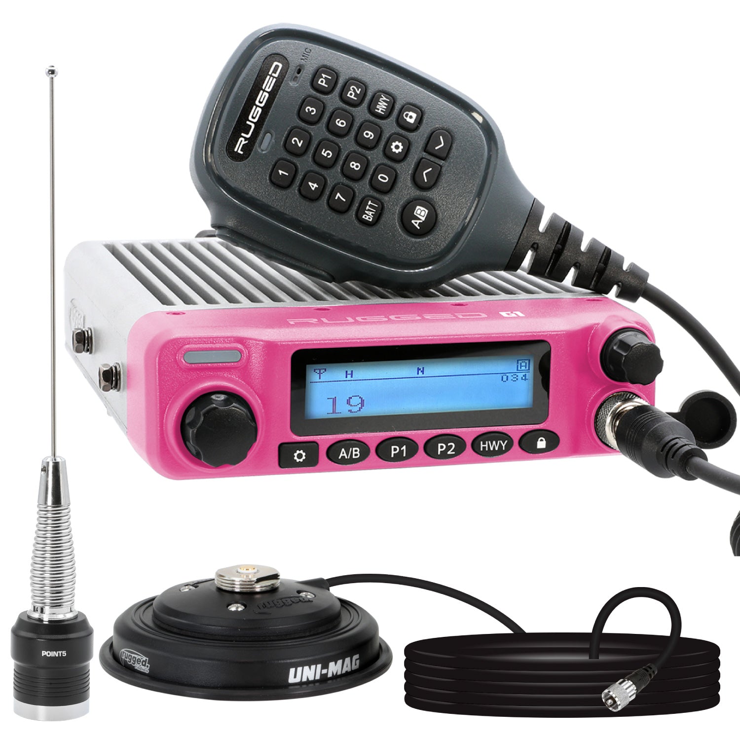 Rugged Radios Pink Rugged Radios G1 ADVENTURE SERIES Waterproof GMRS Mobile Radio Kit /w Antenna RK-G1-PINK