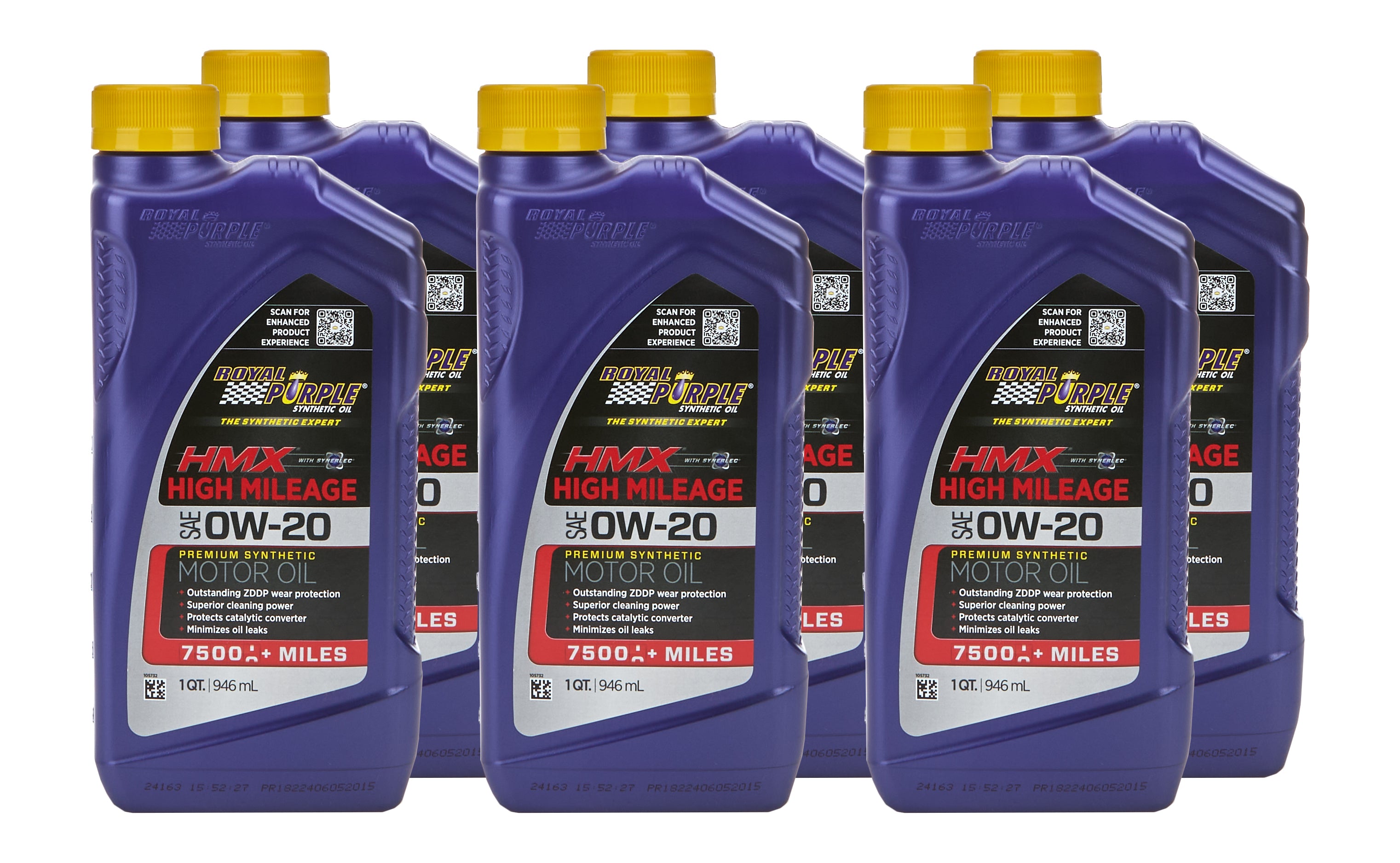Royal Purple HMX High Mileage 0W20 Synthetic Motor Oil - 1 Qt. Bottle (Case of 6)