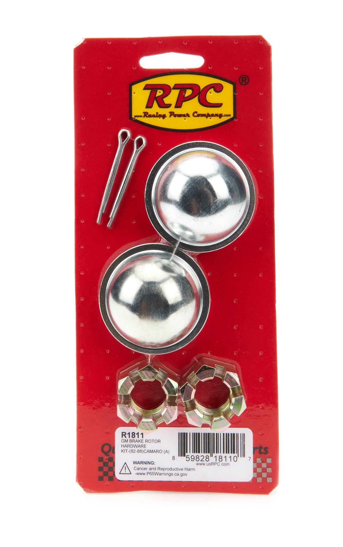 Racing Power Rotor Dust Cap - 1.8 in Diameter - GM F-Body 1982-88 (Pair)