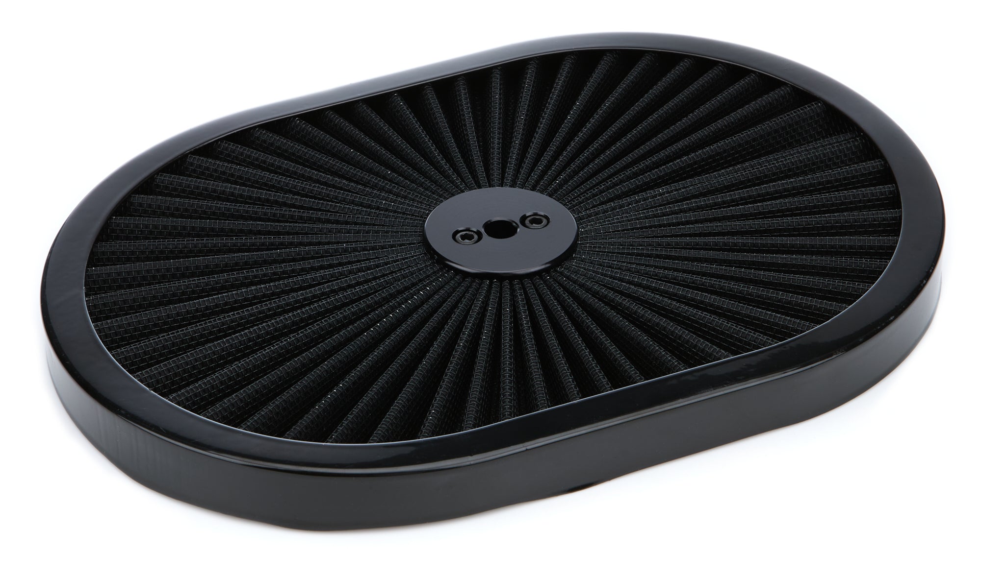 Racing Power 12 in Oval Super Flow Super Flow Air Cleaner Lid - Black Filter - Black