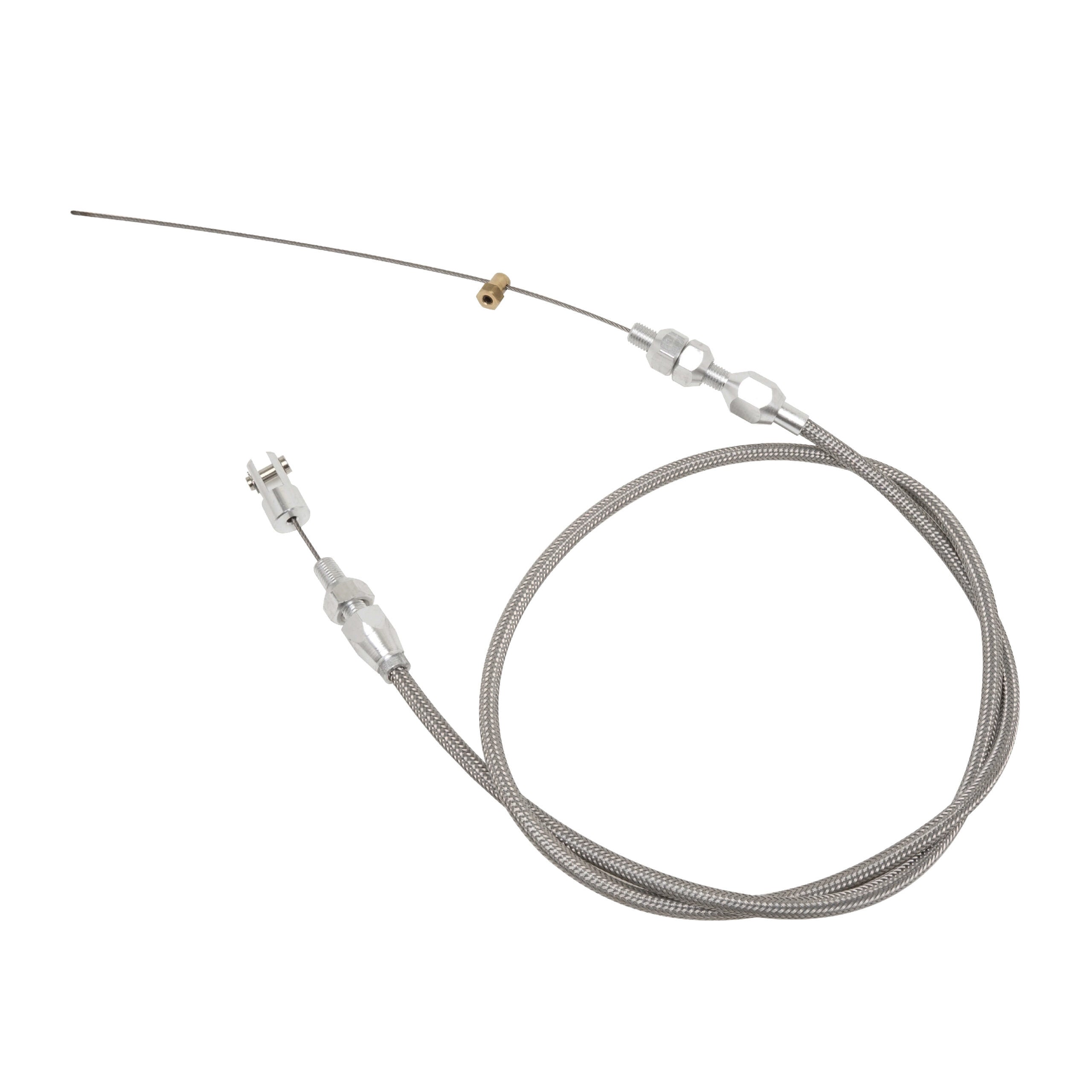 Racing Power Throttle Cable - 4 ft Long - Stainless Braided Housing