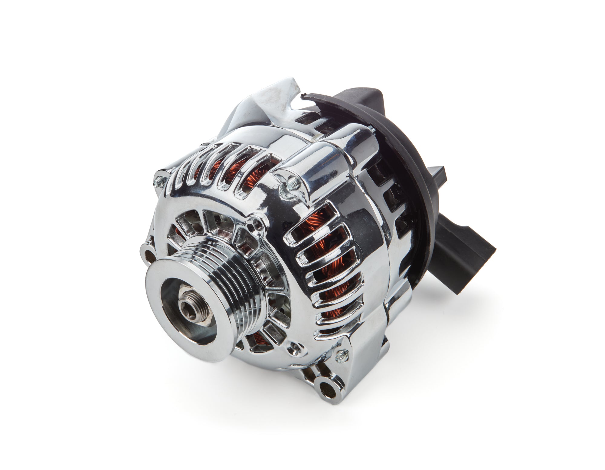 Racing Power OEM Alternator - 12V - 6-Rib Serpentine Pulley - Chrome - GM LS-Series