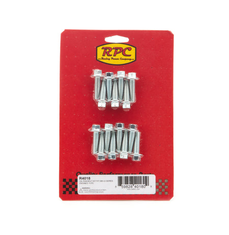 Racing Power Oil Pan Bolt Kit - Hex Head - Zinc Oxide - GM LS-Series