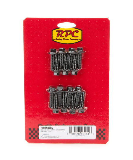 Racing Power Oil Pan Bolt Kit - Hex Head - Black Oxide - GM LS-Series