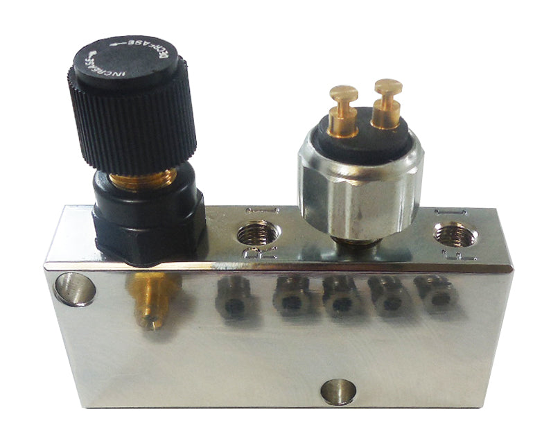 Racing Power Proportioning Valve - 3/8-24 in Female Inlet - 3/8-24 in Female Outlet - Chrome