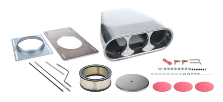 Racing Power Street Scoop Air Cleaner - Plain - 14.5 in Long - Polished