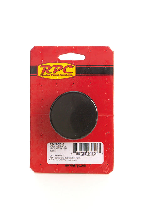 Racing Power Oil Fill Cap - Push-In - 1-1/4 in Valve Cover Hole - Black