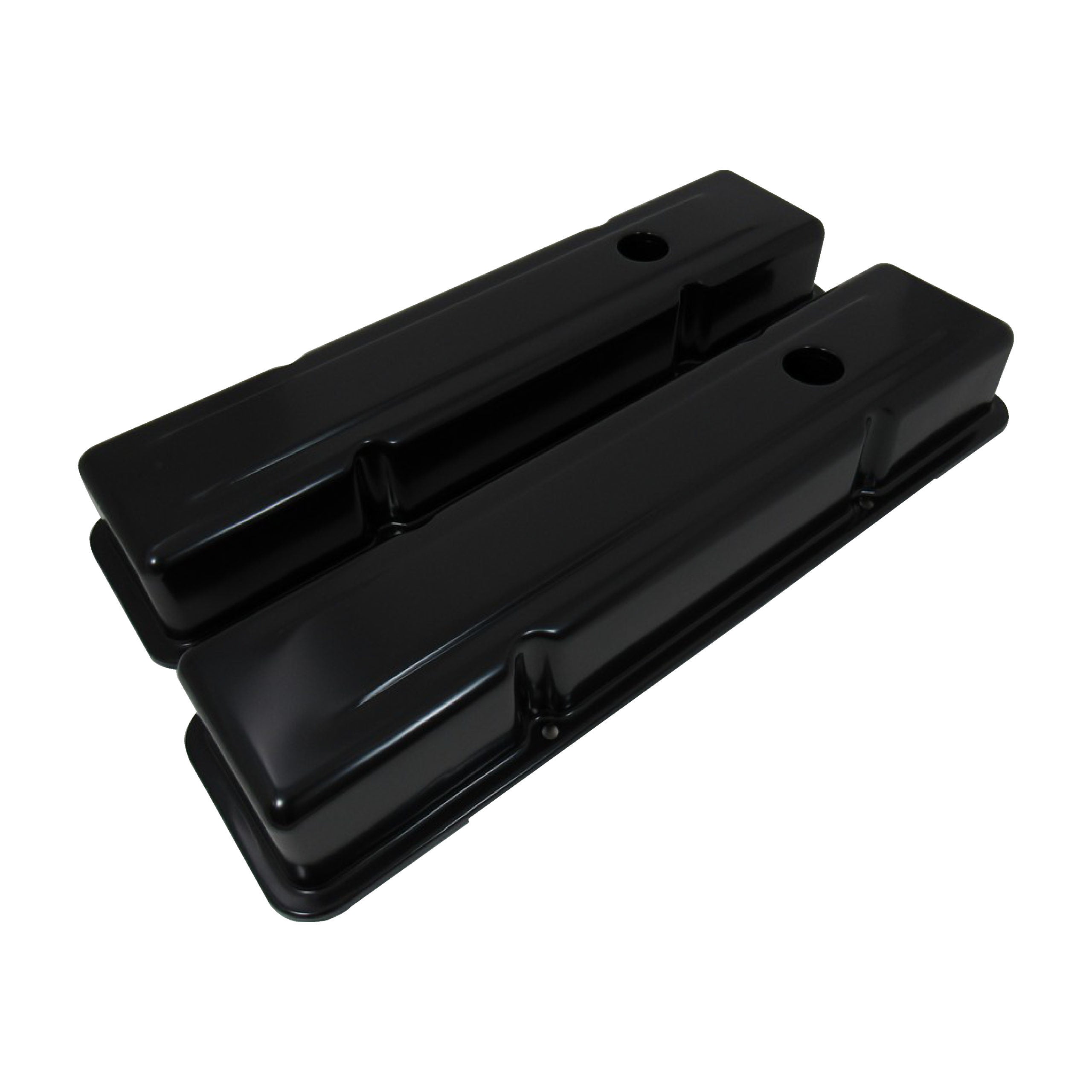 Racing Power Tall Valve Cover - 3.625 in Height - Baffled - Breather Holes - Grommets Included - Black - Small Block Chevy (Pair)