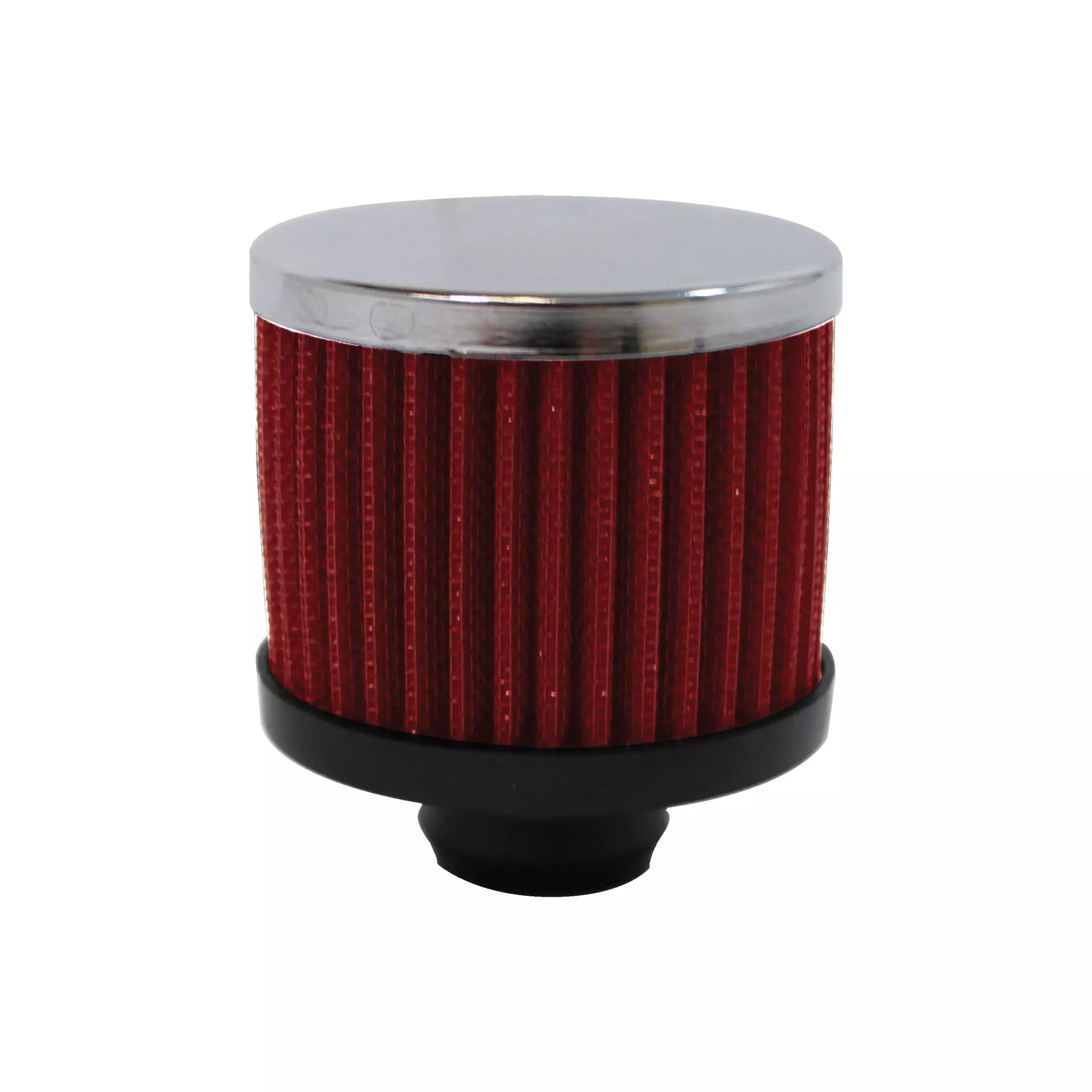Racing Power Push-In Round Breather - 1-1/4 in Hole - Chrome