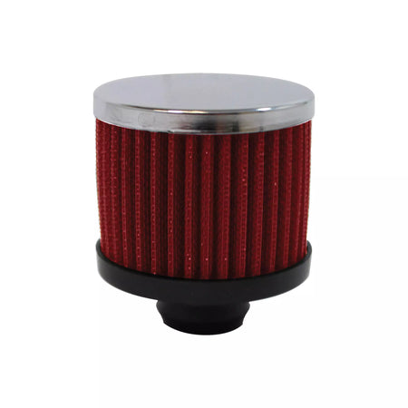 Racing Power Push-In Round Breather - 1-1/4 in Hole - Chrome