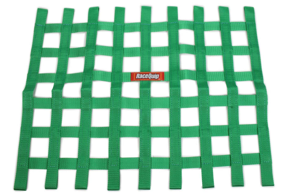 RaceQuip Ribbon Window Net - Green - 18" x 24" - Non-SFI