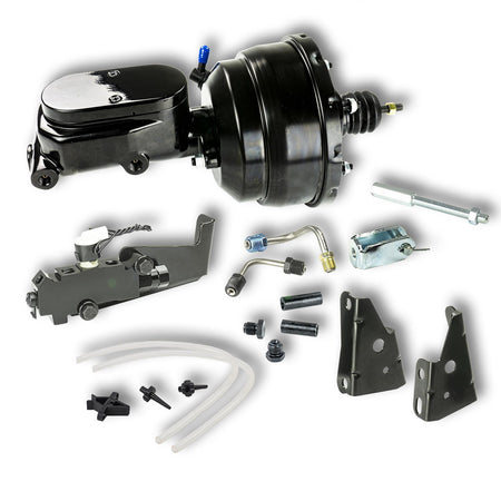 Right Stuff Detailing Brake Booster / Master Cylinder - 8 in OD - 1.125 in Bore - Black - GM A-Body / F-Body / X-Body 1964-74