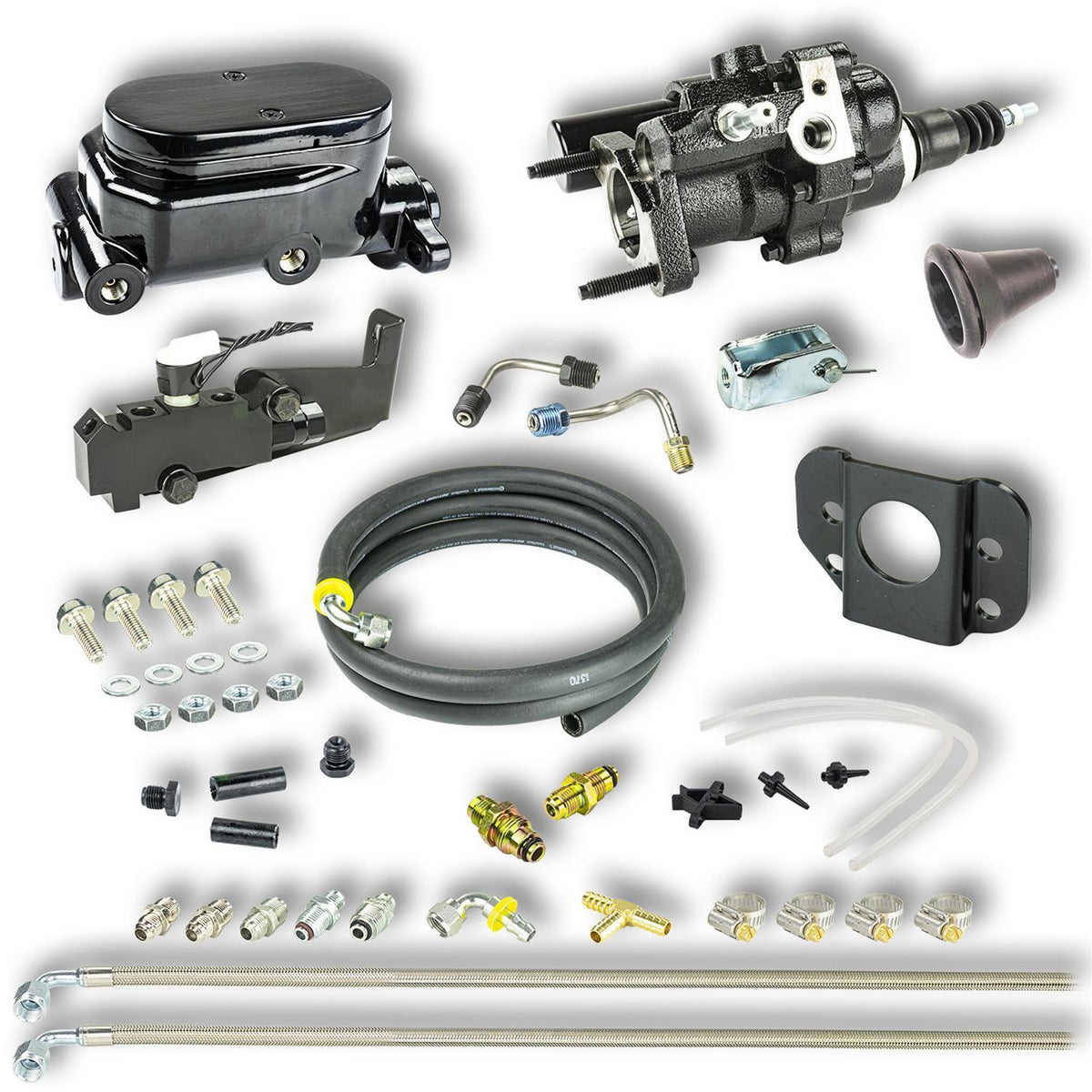 Right Stuff Detailing Hydro-Boost Brake Booster / Master Cylinder - 1 in Bore - Black - GM F-Body 1967-74
