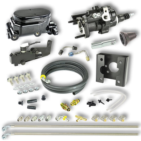 Right Stuff Detailing Hydro-Boost Brake Booster / Master Cylinder - 1 in Bore - Black - GM Fullsize Truck 1963-66