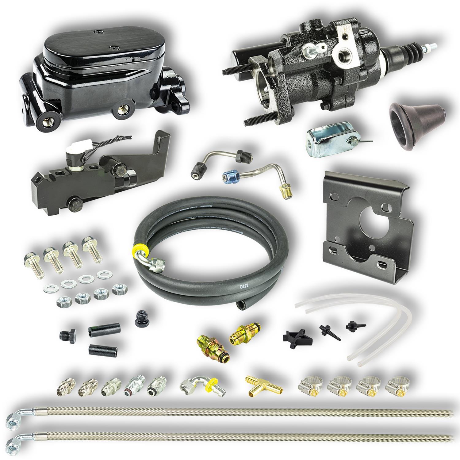 Right Stuff Detailing Hydro-Boost Brake Booster / Master Cylinder - 1 in Bore - Black - GM Fullsize Truck 1967-72